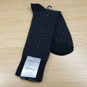 PERRY ELLIS Mens Dress Socks Black Dot Soft Touch Smooth Toe Easy Stretch